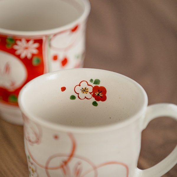 Sakura Rabbit Couple Mug Hand-painted Mug Set