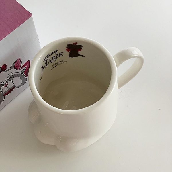 Cream Color Cat's Paw White Ceramic Water Cute Cat Creative Cartoon Mug Office Coffee Cup