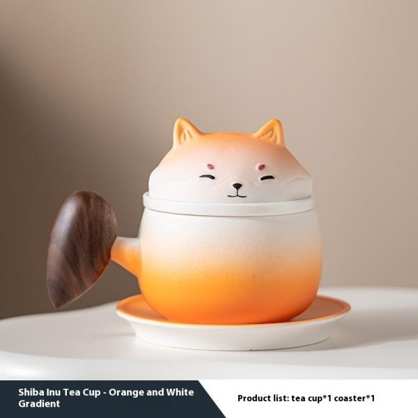 Shiba Inu Mug Ceramic Tea Separation Cup