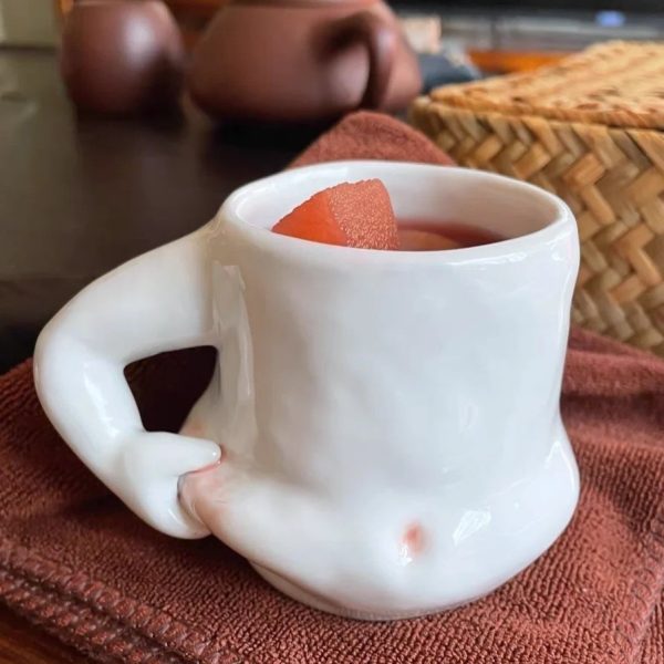 Mug With Belly Meat Net Red Coffee Cup
