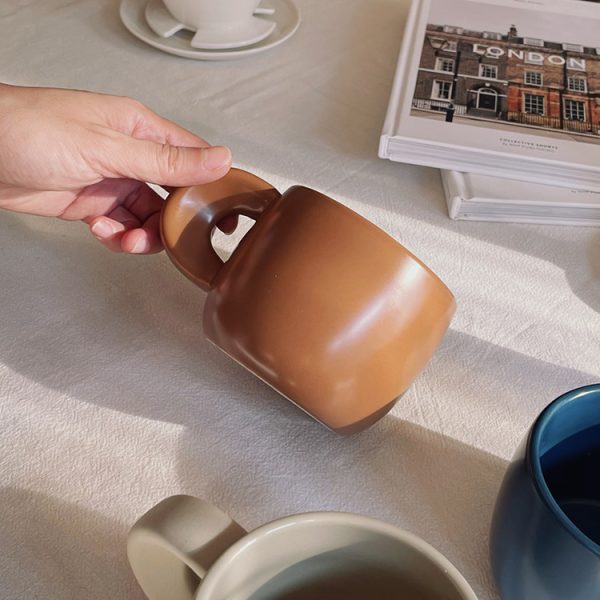 Three-color Matte And Frosted Texture Mug Large Capacity Microwaveable