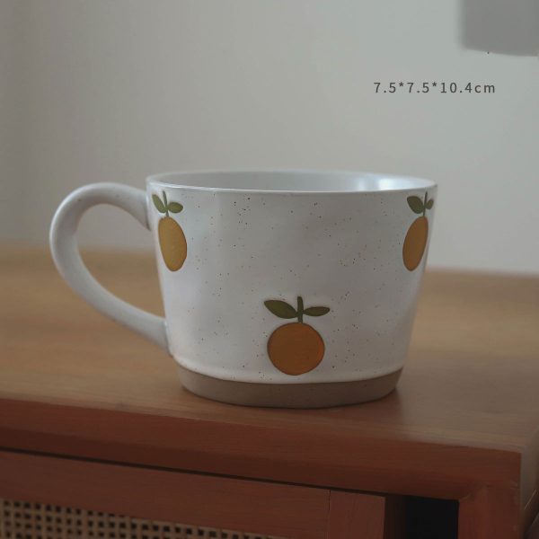 Big Orange Italian Vintage Stoneware Coffee Mug