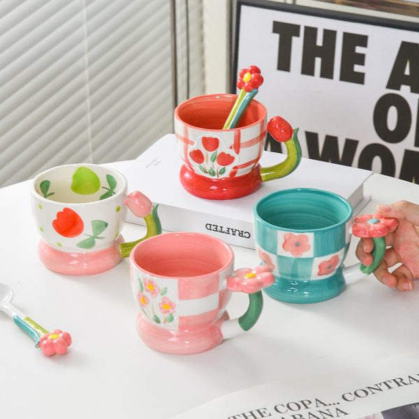 Hand Painted High Color Three-dimensional Relief Mug Ceramics
