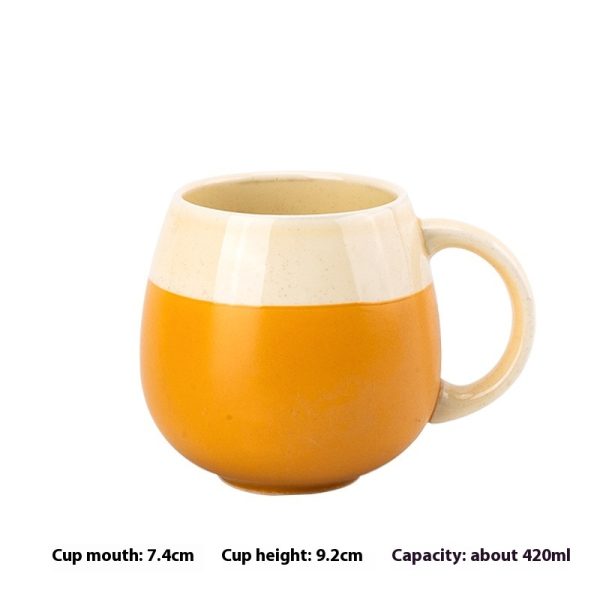 420ml Big Belly Mug Household Ceramic Water Cup Drinking Cup Girls Creative Kiln Baked Color Matching Tea Cup