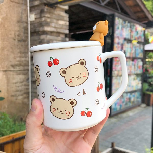Office Tea Coffee Mug With Lid Spoon
