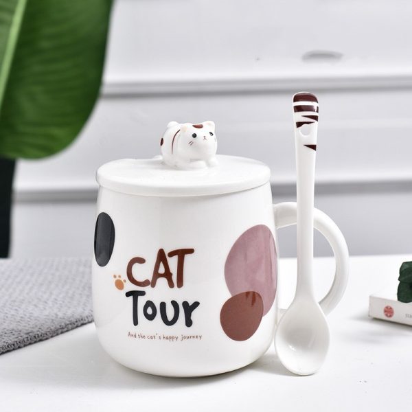 Cute Cat Mug Cartoon Ceramic Cup Couple Men's And Women's