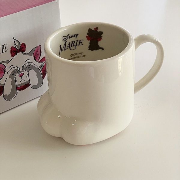 Cream Color Cat's Paw White Ceramic Water Cute Cat Creative Cartoon Mug Office Coffee Cup