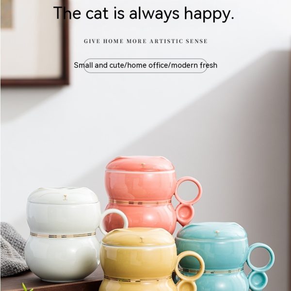 Ceramic Mug Water Cup Tea Water Separation With Cover Strain Office Couple Tea Business Gift