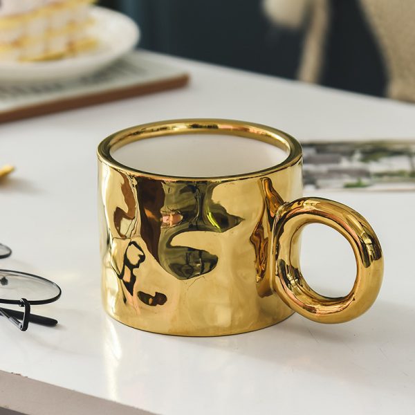 Mug Light Luxury Electroplated Ceramic Coffee Cup
