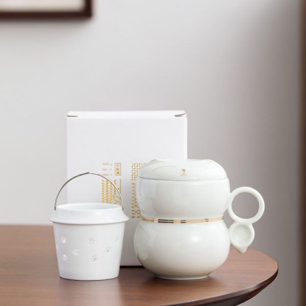 Ceramic Mug Water Cup Tea Water Separation With Cover Strain Office Couple Tea Business Gift