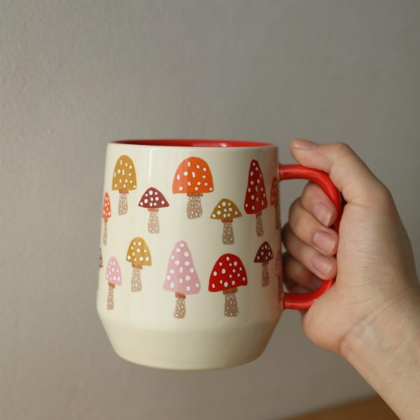Large Capacity Ceramic Mushroom Mug