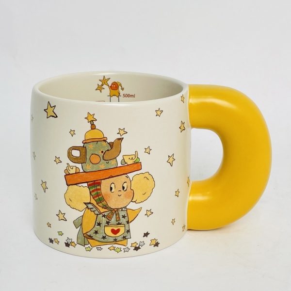 Mug Large Capacity Coffee Handle Thick Ceramic Gift
