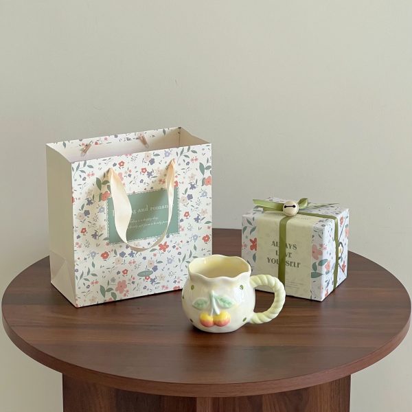 Irregular Cute Cherry Art Mug Gift Ceramic Cup