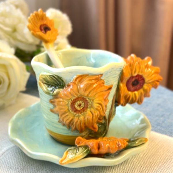 Hand-Painted Van Gogh-inspired Poetic Starry Sky Mug Ceramic Cup And Saucer Set Coffee Mug Tea Cup Set