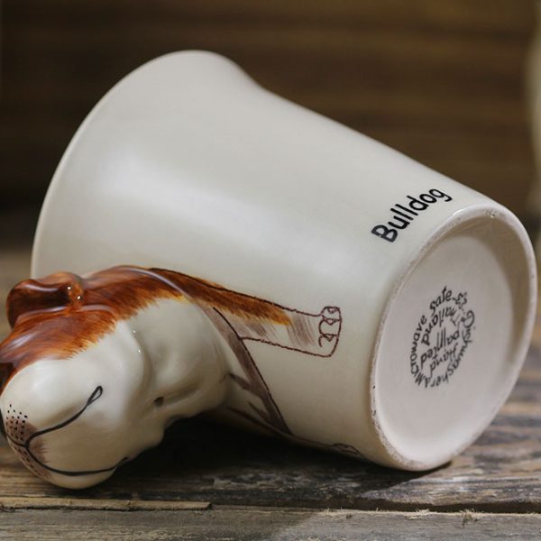 Animal mug Hand painted animal mug english bulldog ceramic mug