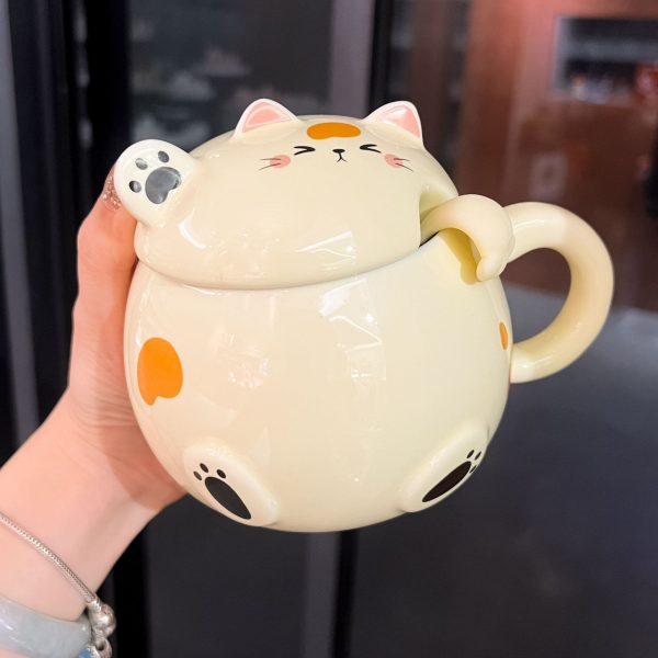 Lucky Cat Ceramic Mug Creative Personality Shape Cup