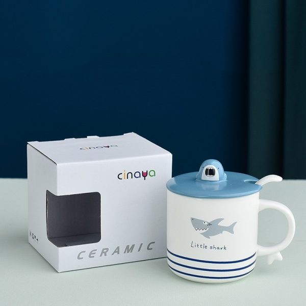 Creative Shark Ceramic Couple Mug Activity Gift