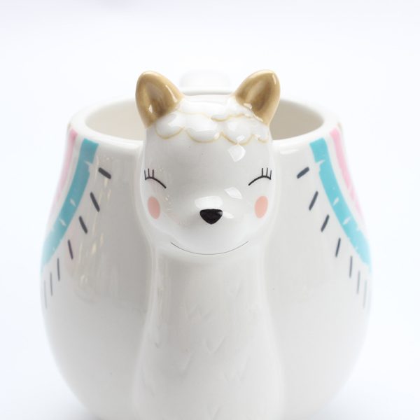 Ceramic Mug Alpaca Shaped Coffee Cup