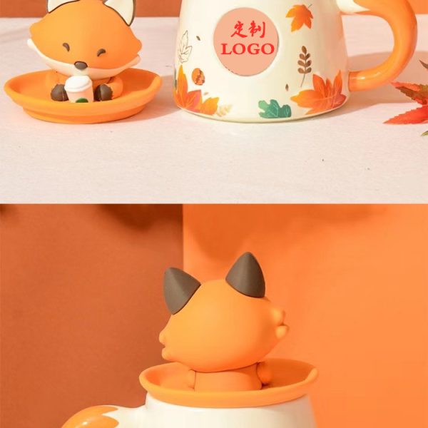 Maple Leaf Rabbit Acorn Squirrel Menghu Ceramic Desktop Mug
