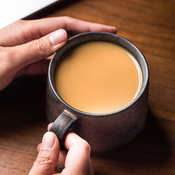 Retro Ceramic Rust Glaze Mug Gilt Simplicity