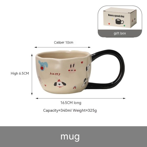 Cute Cartoon Milk Oatmeal Couple Coffee Mug Cup
