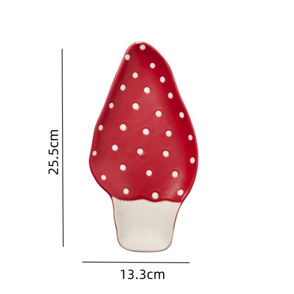 Cartoon Cute Good-looking Red Mushroom Ceramic Tableware Mug Dim Sum Plate Rice Bowl Instant Noodle Bowl Salad Bowl Spoon
