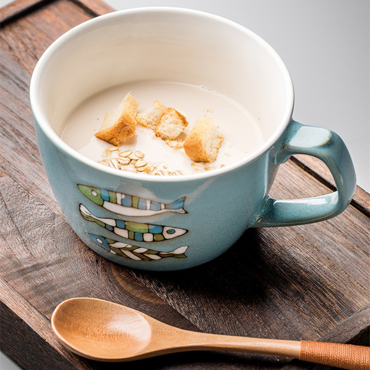 Ceramic Large Capacity Wide Mouth Breakfast Mug