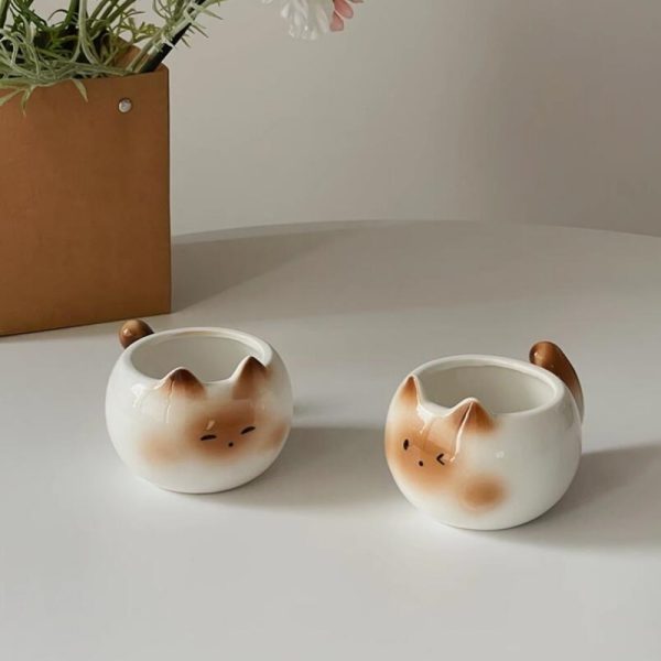 Cute New Cartoon Siamese Kitten Cute Coffee Cup