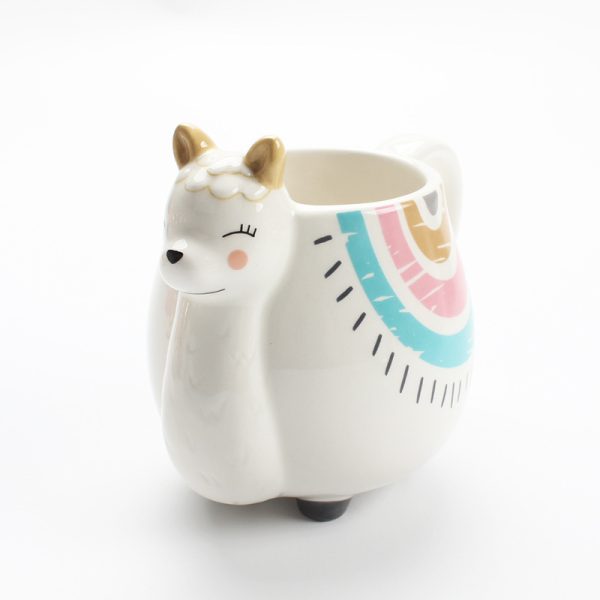 Ceramic Mug Alpaca Shaped Coffee Cup