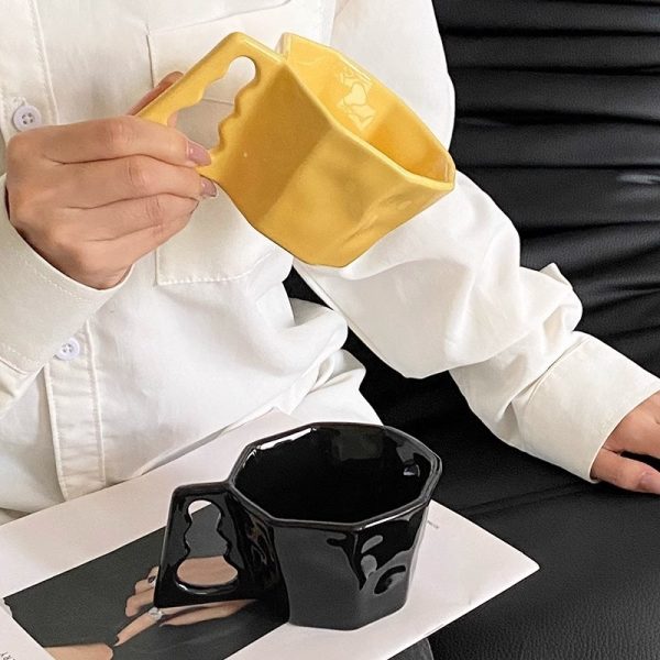 Simple Ink Octagonal Mug Good-looking Ceramic Cup