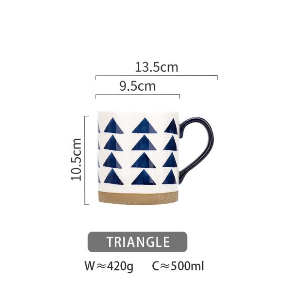 Ceramic Coffee Mug Breakfast Oatmeal Hand-painted Office Water Cup With Handle Microwave Safe