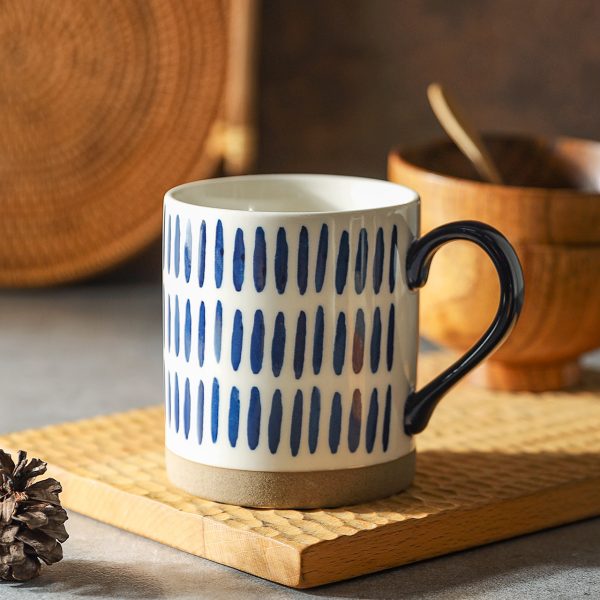 Ceramic Coffee Mug Breakfast Oatmeal Hand-painted Office Water Cup With Handle Microwave Safe