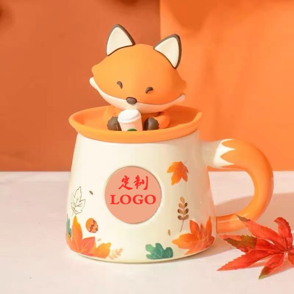Maple Leaf Rabbit Acorn Squirrel Menghu Ceramic Desktop Mug