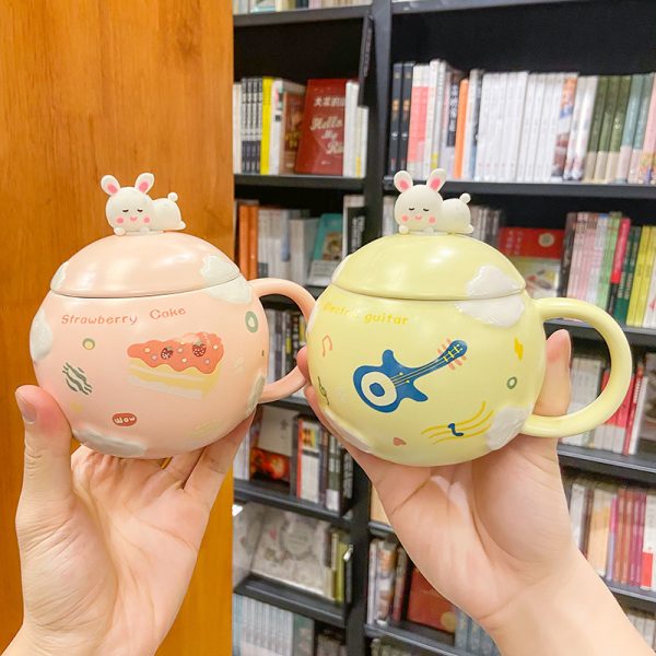 Korean Cartoon Cute Rabbit Ceramic Mug