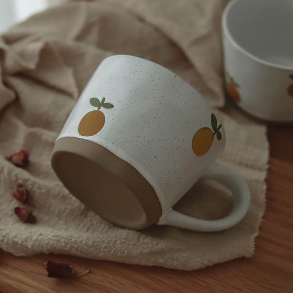 Big Orange Italian Vintage Stoneware Coffee Mug