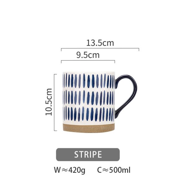 Ceramic Coffee Mug Breakfast Oatmeal Hand-painted Office Water Cup With Handle Microwave Safe