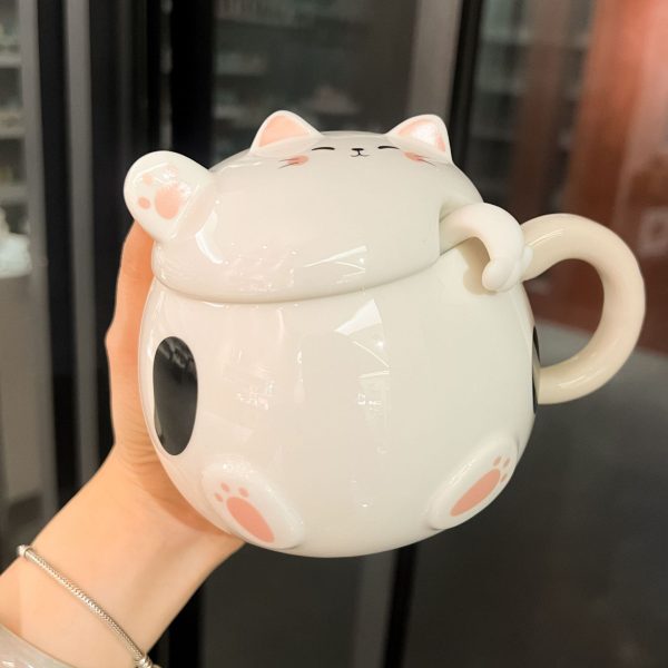 Lucky Cat Ceramic Mug Creative Personality Shape Cup