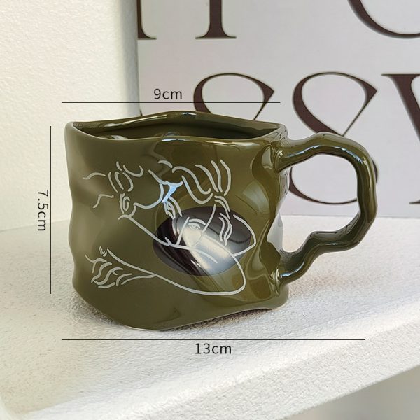 Creative, High-end Mug With Textured, Hand-painted Design