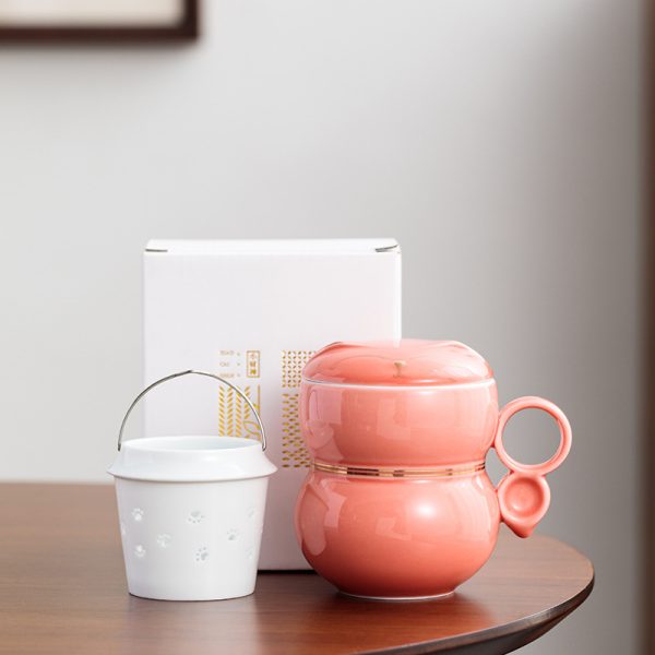 Ceramic Mug Water Cup Tea Water Separation With Cover Strain Office Couple Tea Business Gift