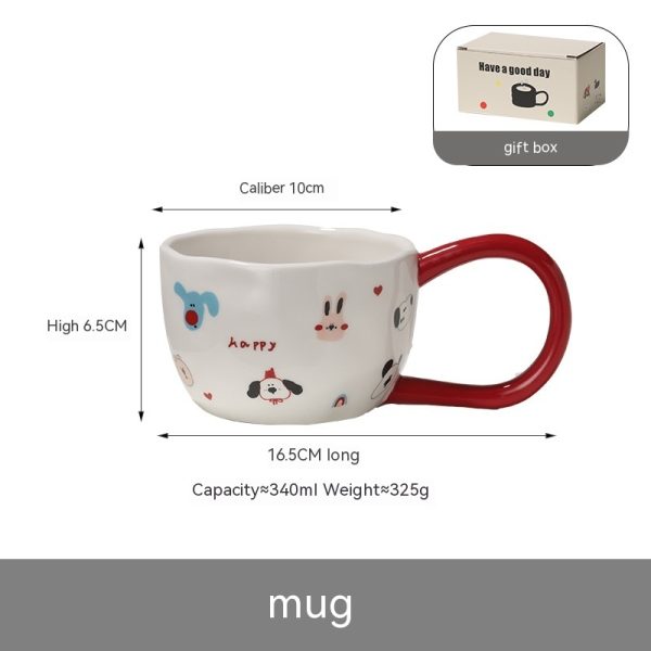 Cute Cartoon Milk Oatmeal Couple Coffee Mug Cup
