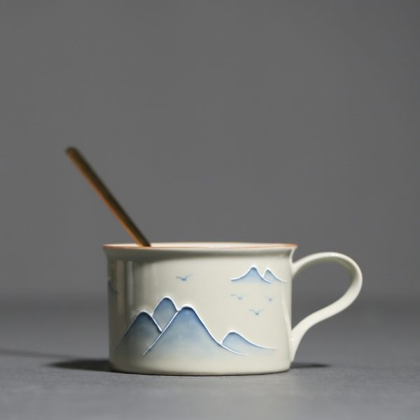 Hand Painted Landscape Coffee Cup Underglaze Household Mug