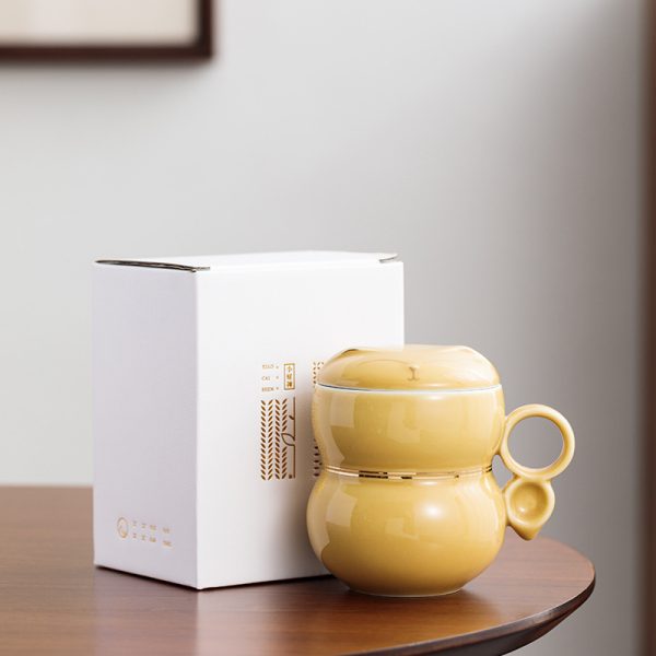 Ceramic Mug Water Cup Tea Water Separation With Cover Strain Office Couple Tea Business Gift