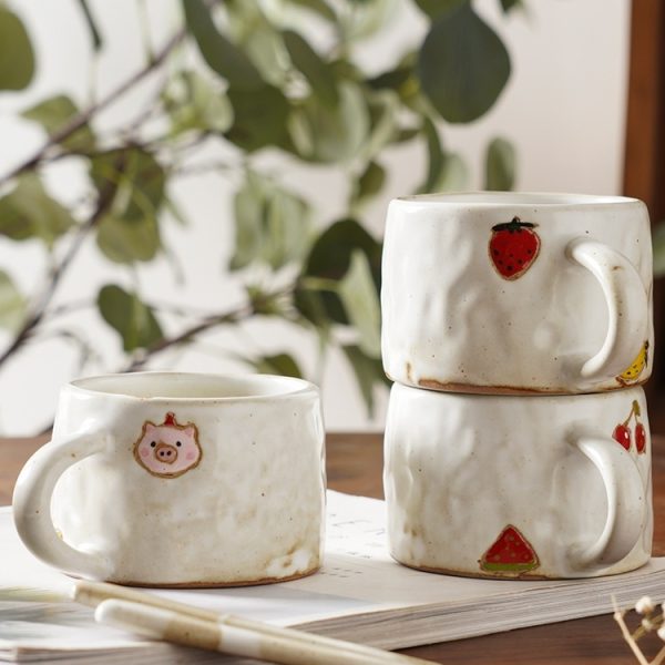 Hand-kneaded Japanese-style Ceramic Cute Mug