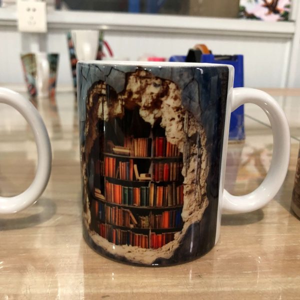 3D Bookshelf Mug Creative Ceramic Water Cup With Handle A Library Shelf Space Book Lovers Coffee Mug Birthday Christmas Gift