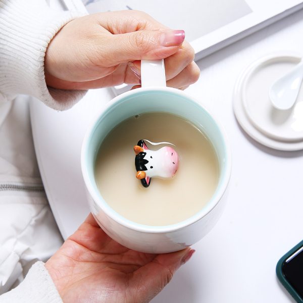 Creative 3D Animal Ceramic Mug Coffee Cup Cute Cartoon Single Layer Simple Mug