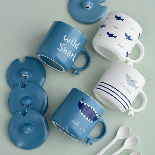 Creative Shark Ceramic Couple Mug Activity Gift