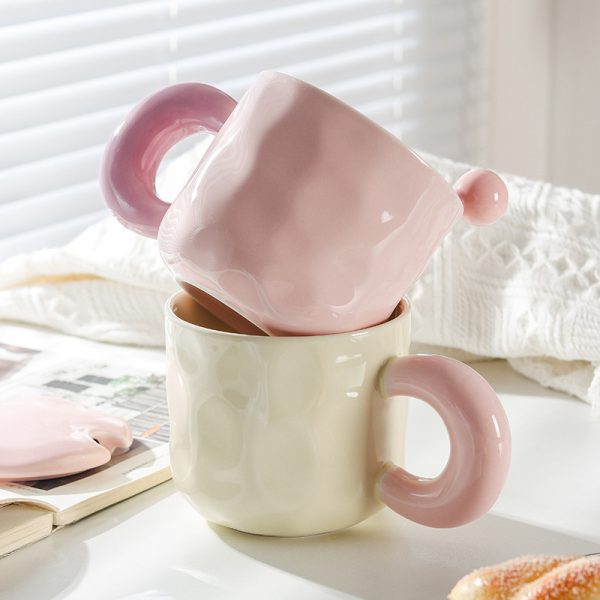 Cute Girl Good-looking Ceramic With Cover Spoon Mug