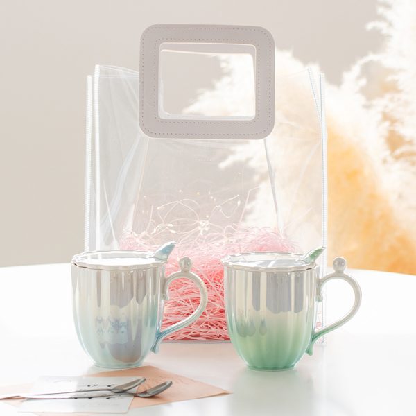 Girls Drinking Glasses Couple Pearl Ceramic Mug Mug With Lid