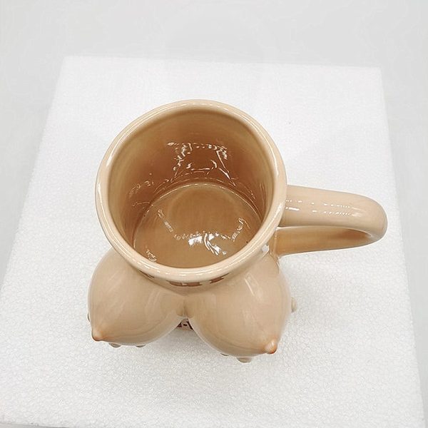 Ins Style Ceramic Creative Chest Mug Large Capacity