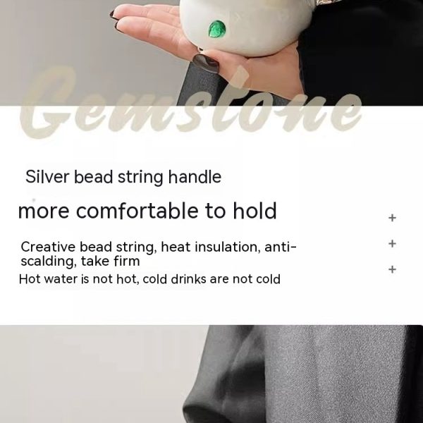 Creative Gem Mug Light Luxury Household Cups Ceramic Good-looking Enamelled Cup Thickened Handle Ceramic Cup